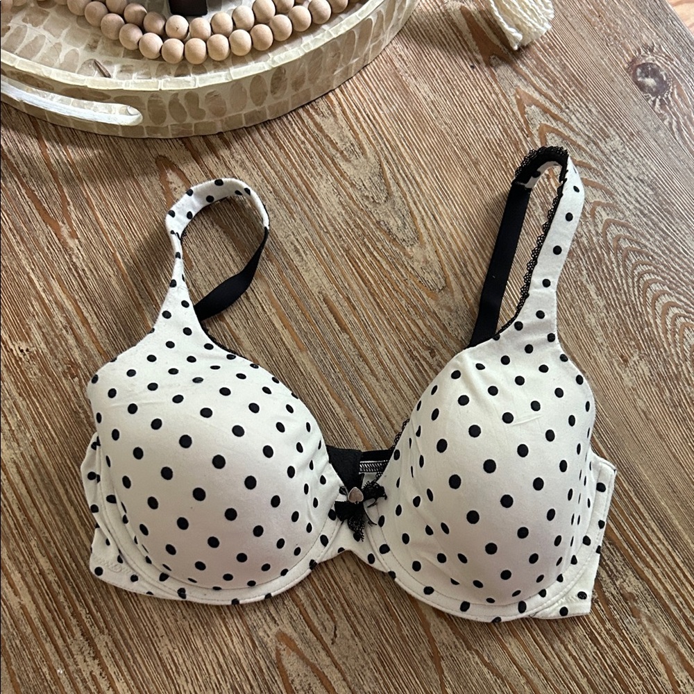 Victoria's Secret Black and White Polka Dot Bra